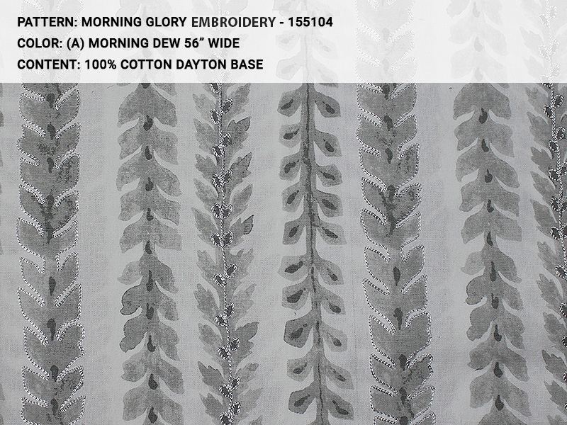 MORNING GLORY EMBROIDERY fabric collection cover - Catania Silks
